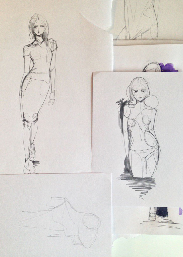 Fashion  sketches fashion illustration beauty sketchbook look book faces female