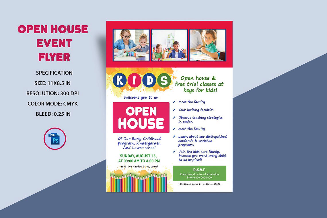 admission Admission flyer Kids School open house open house event open school photoshop template school open house school open house flyer School Promotion