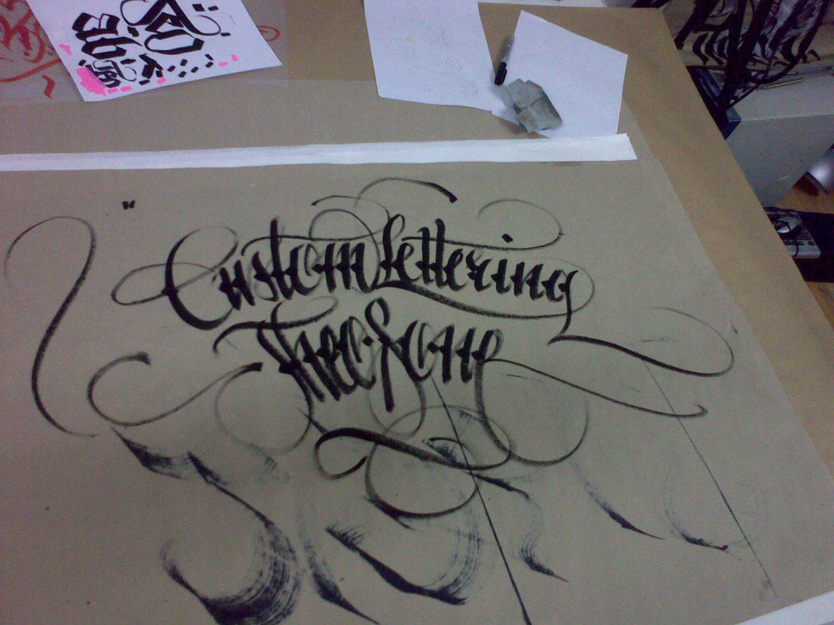 theosone adam romuald kłodecki kaligrafia Liternictwo lettering Custom Lettering HAND LETTERING tattoo lettering chicano calligraffiti Graffiti tag scribe