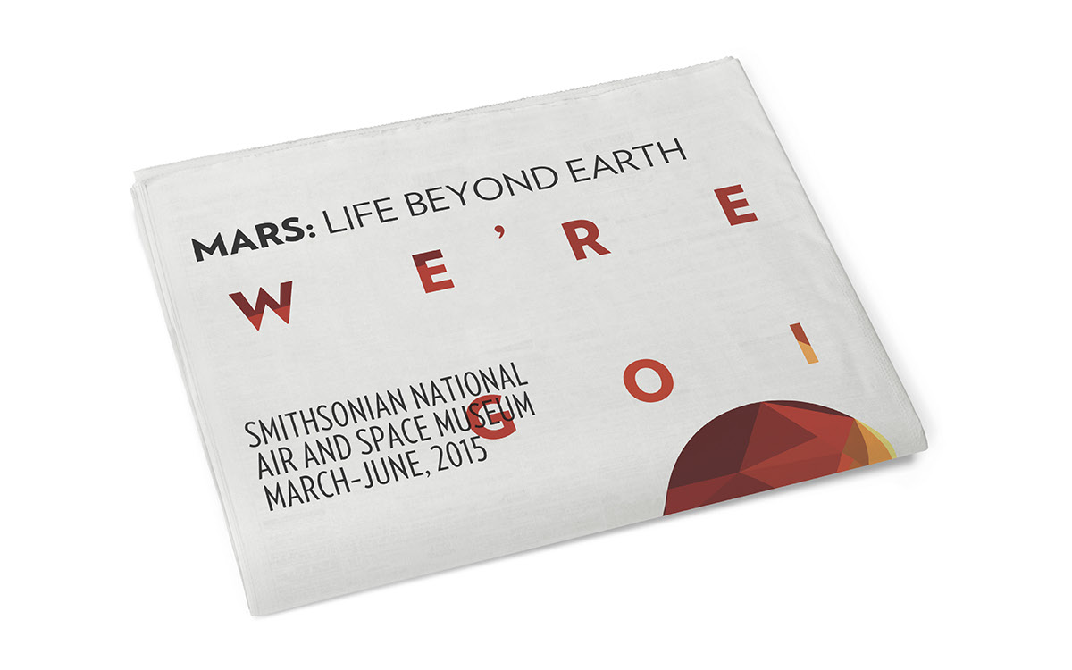 mars Space  museum exhibit poster ticket brochure logo calendar Gift Shop Mug  buttons bag EXHIBIT DESIGN smithsonian