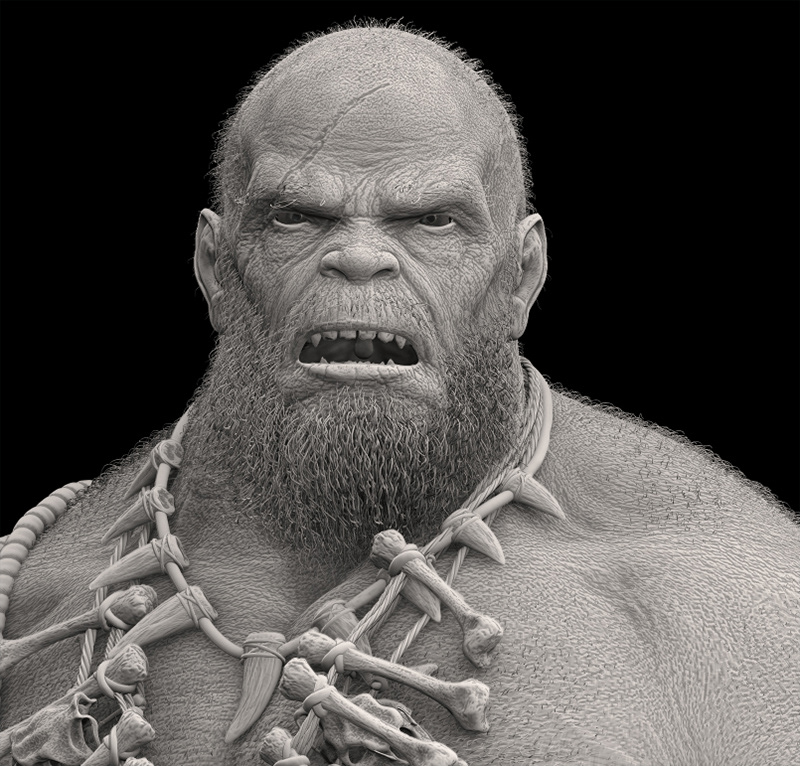giant Character  creature Zbrush photoshop 3dsmax concept art digital monster Sculpt 3D model jungle hunter giant beast