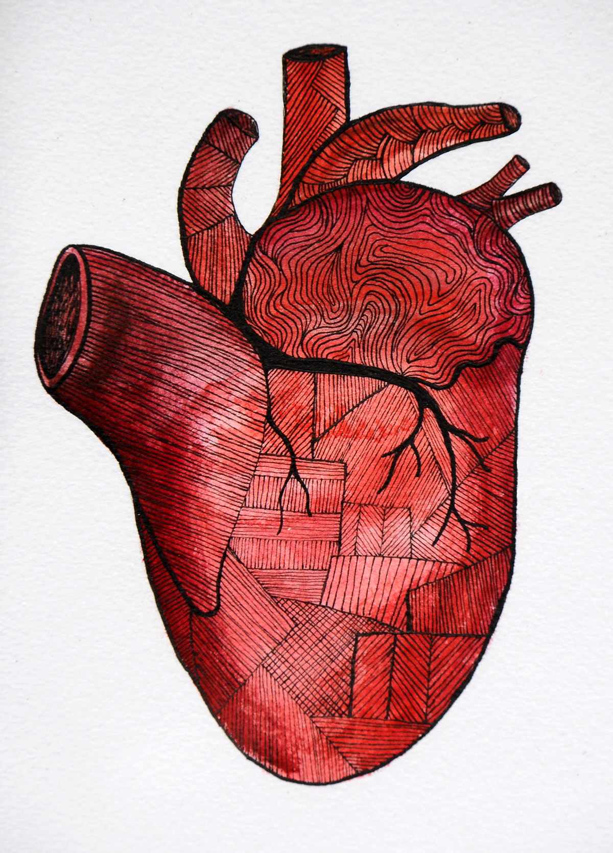 heart watercolor Tote totebag bag print hearts anatomic
