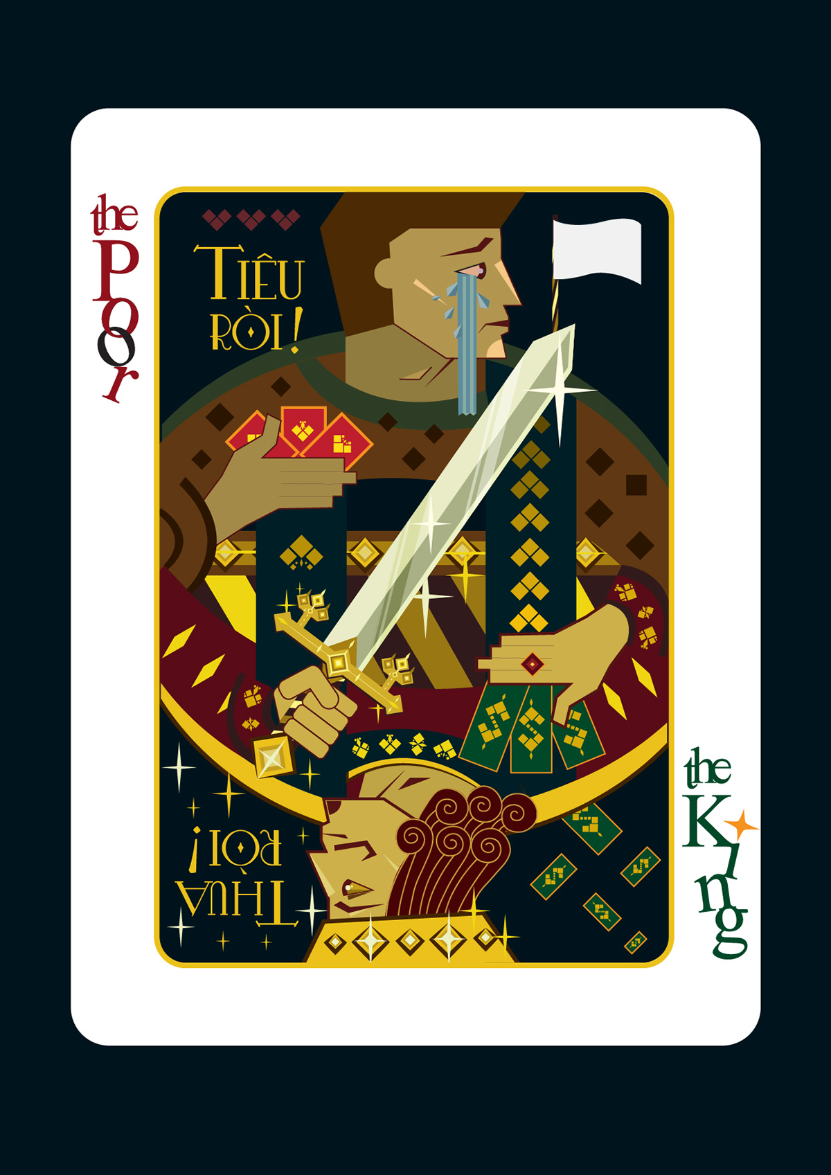 king poor Playing Cards saigon quynhhuong Illustrator ai flat design elements