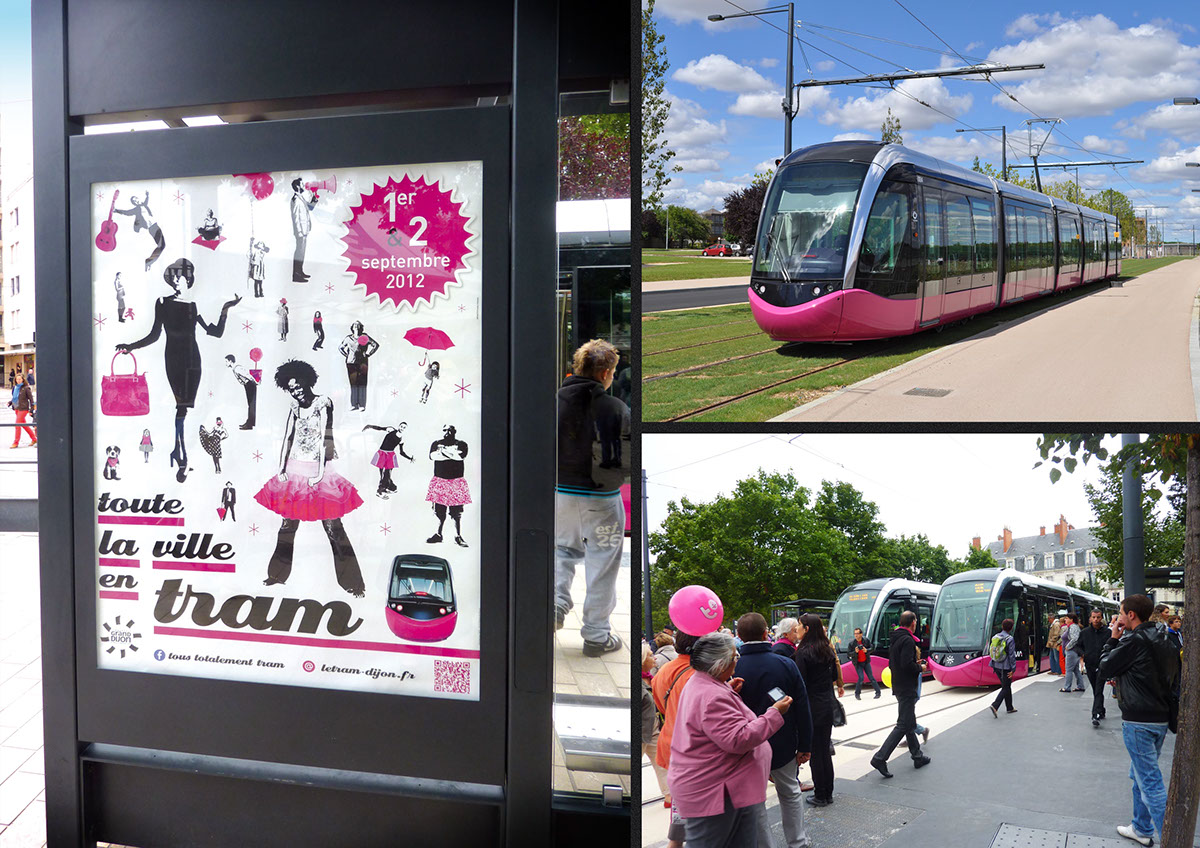 Adobe Portfolio Grand Dijon tramway affiche plaquette mise en page Transport en commun communication
