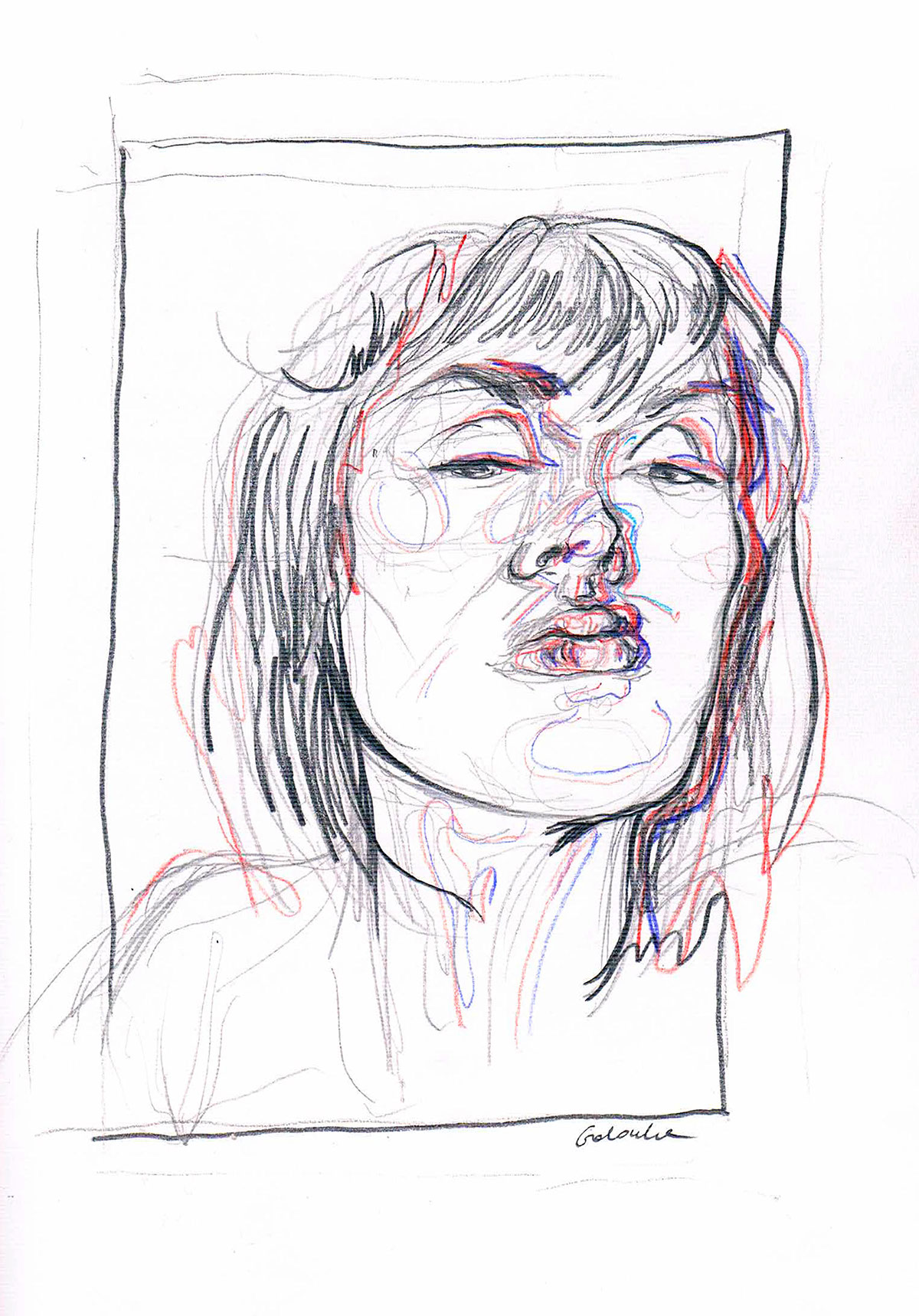 sketch Stereoscopy surreal pencil accent
