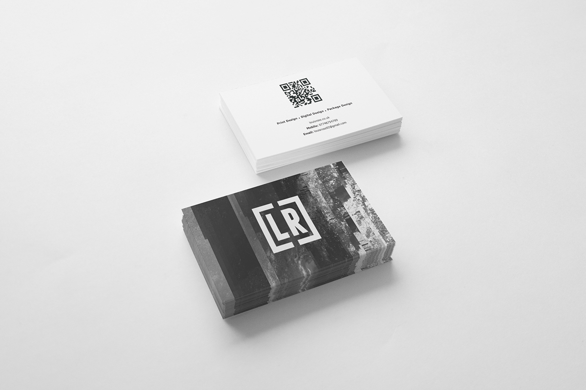 self branding Business Cards notepads letterheads logo texture Glitch monochrome