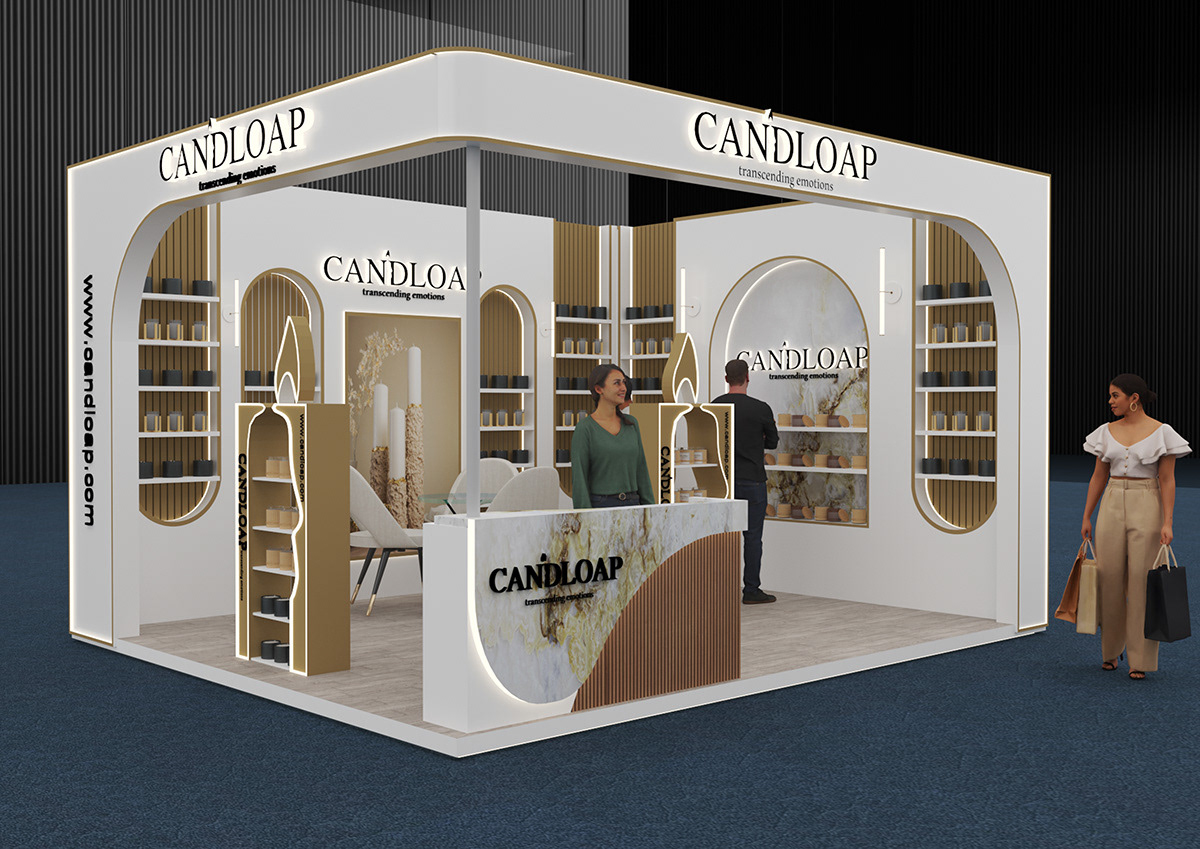 candle booth Stand expo 3D Exhibition  Event design TDS booth design