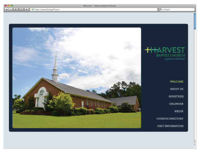 brand Harvest Baptist Church logo green church identity
