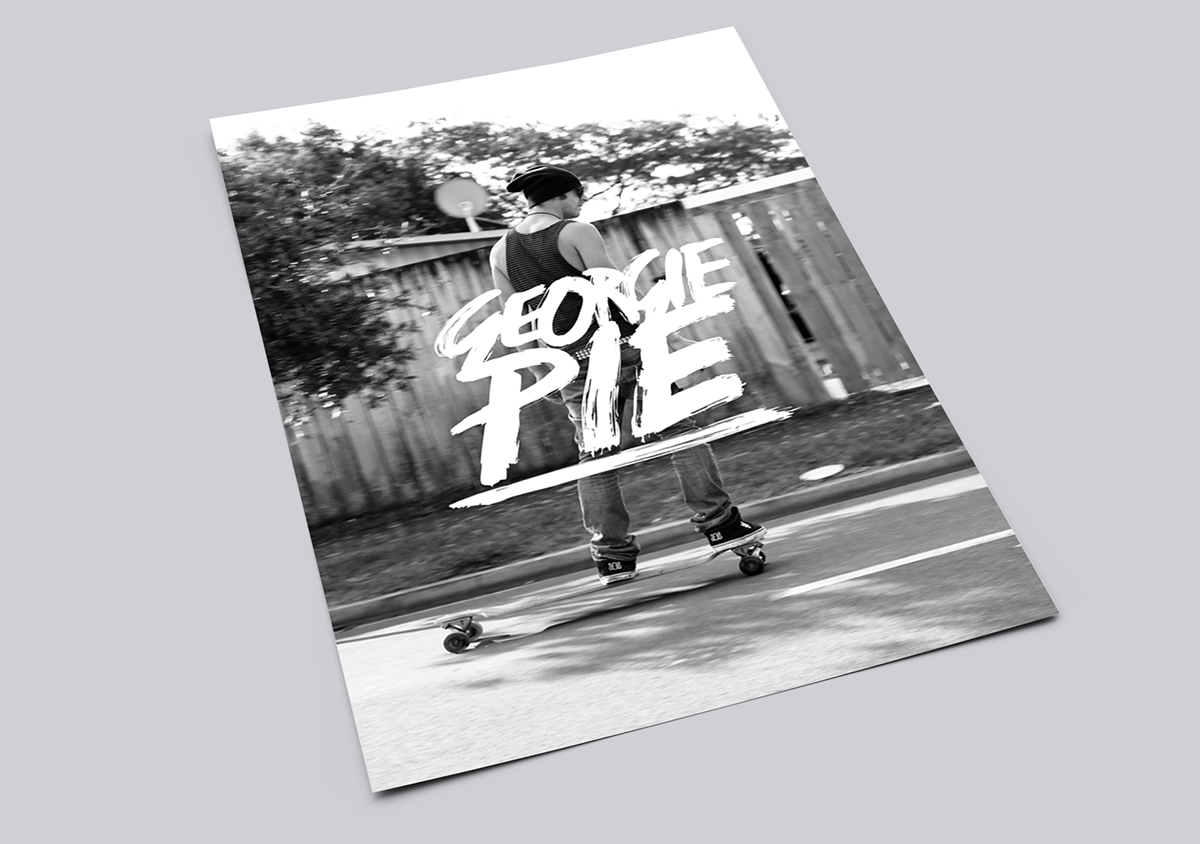georgie pie rebranding identity logo poster promotional poster hand drawn hand drawn logo paint logo campaign skateboarding HAND LETTERING hand made