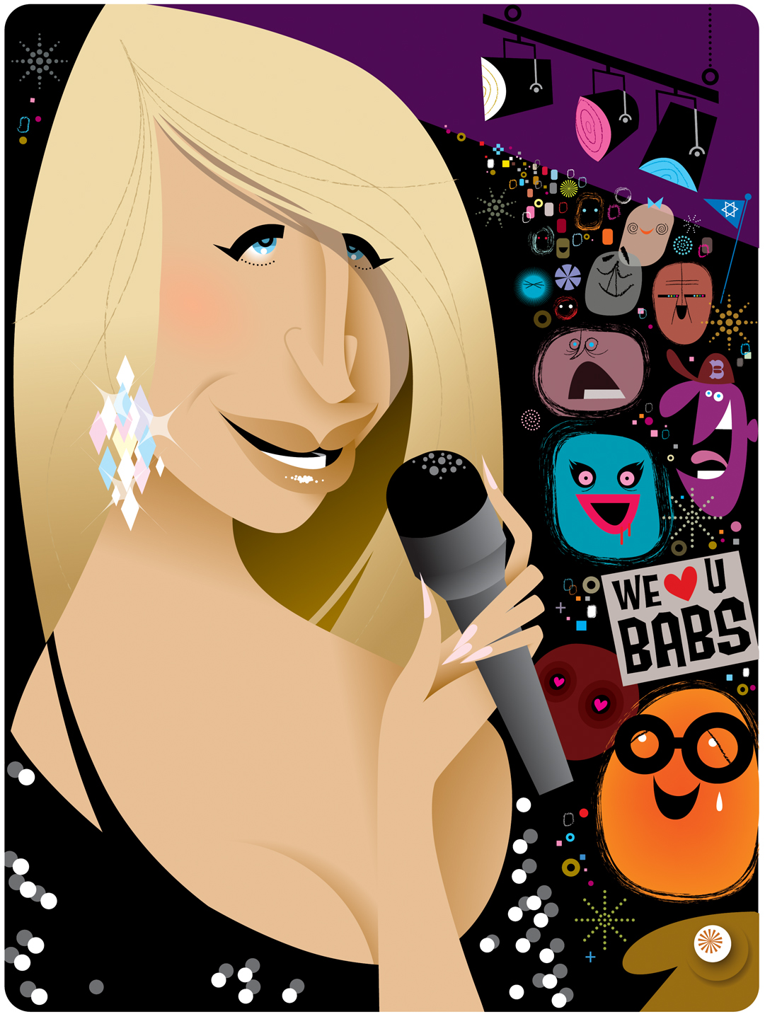 Barbara Streisand caricature   Celebrity portrait BABS