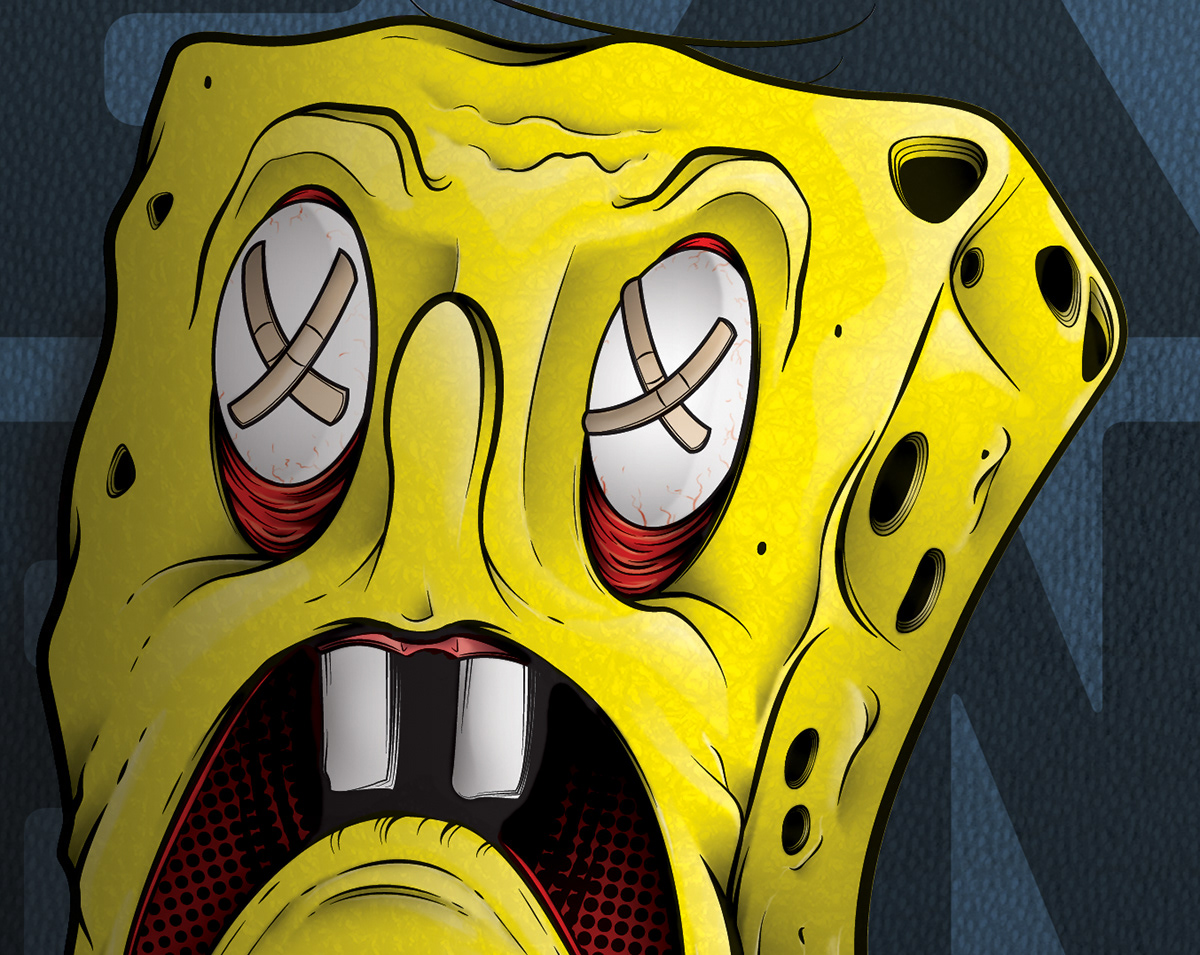Spongebob Squarepants draw photoshop Illustrator adobe linework