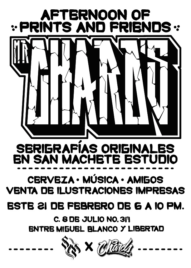 print prints illus ilustracion machete MrChards chards Street art serigrafia expo estudio taller