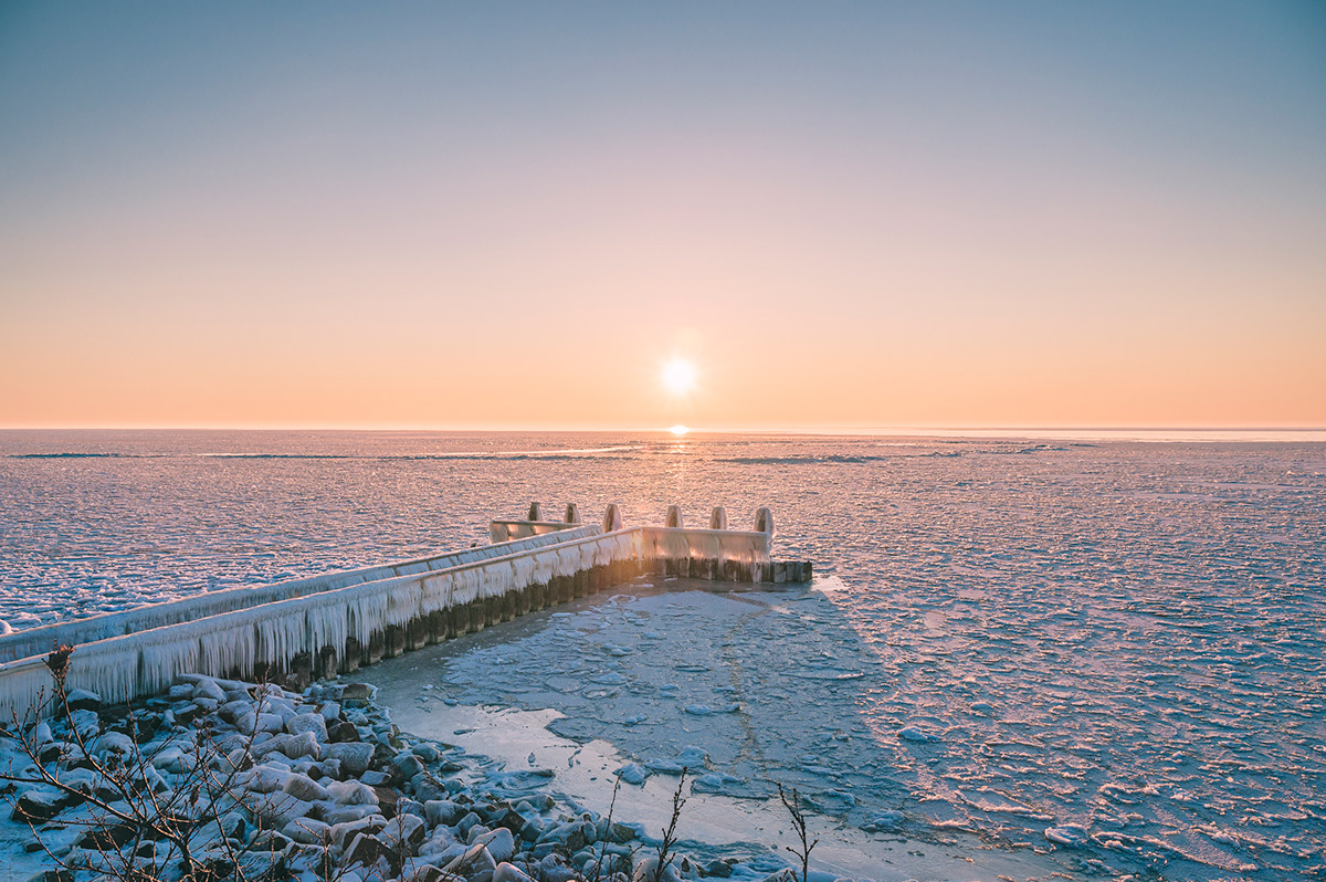 fotografie Ijs ijsselmeer landschap Nederland Sneeuw Sunrise