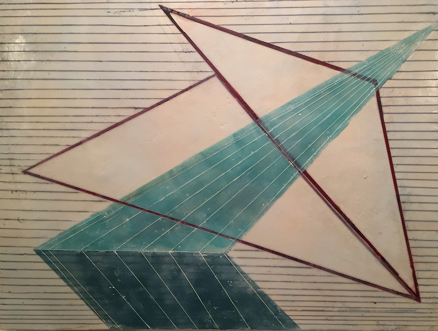 encaustic wax geometry abstract painting  