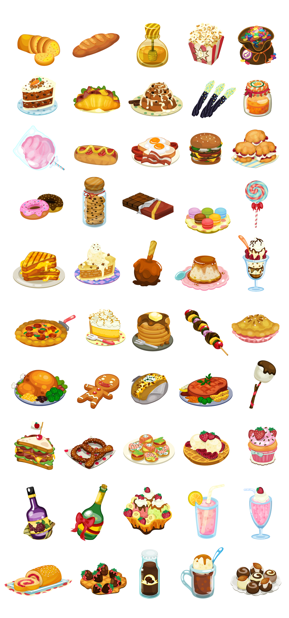 Food  delicious item Icon Character cartoon dessert chocolate strawberry cook breakfast baking graphic vector