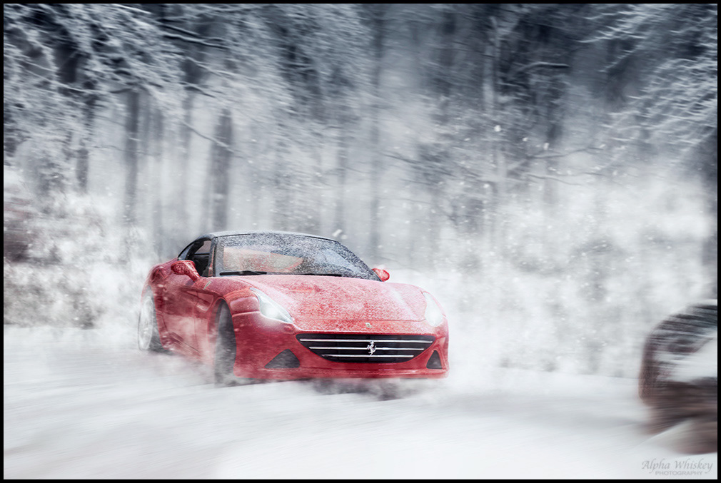 automotive   berlinetta car car photography Editing  effects FERRARI snow speed Toy Car