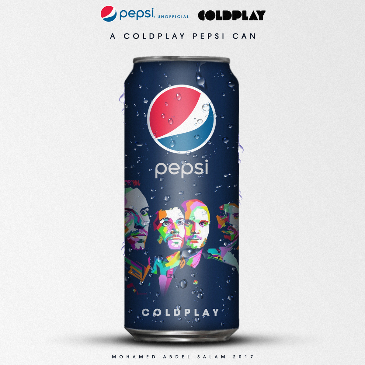 pepsi can Coldplay music idea concept design