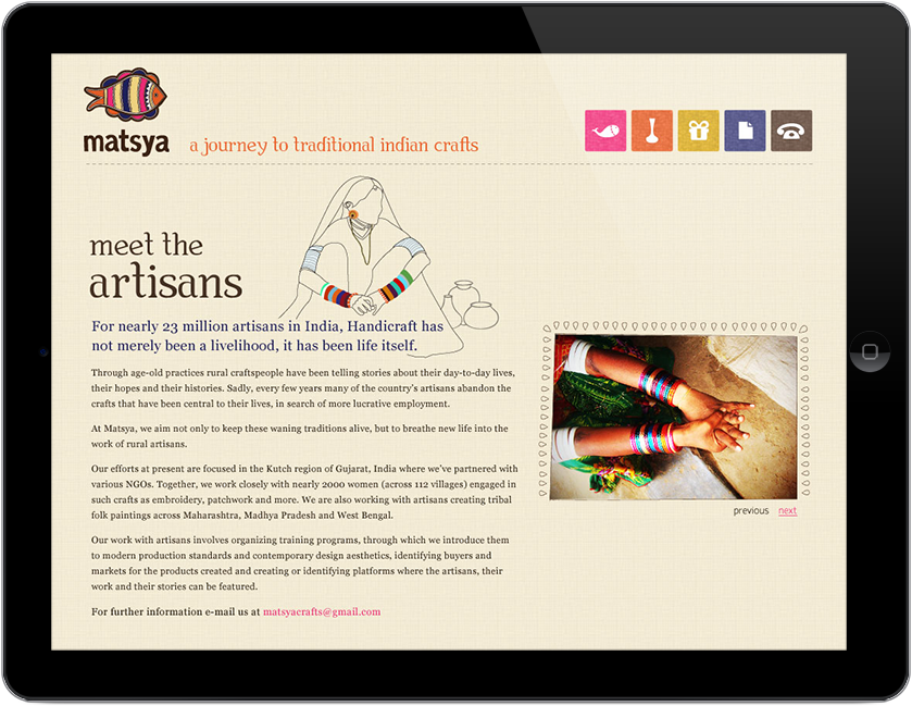 Website indian crafts Matsya handicraft Webdesign design colorful traditional
