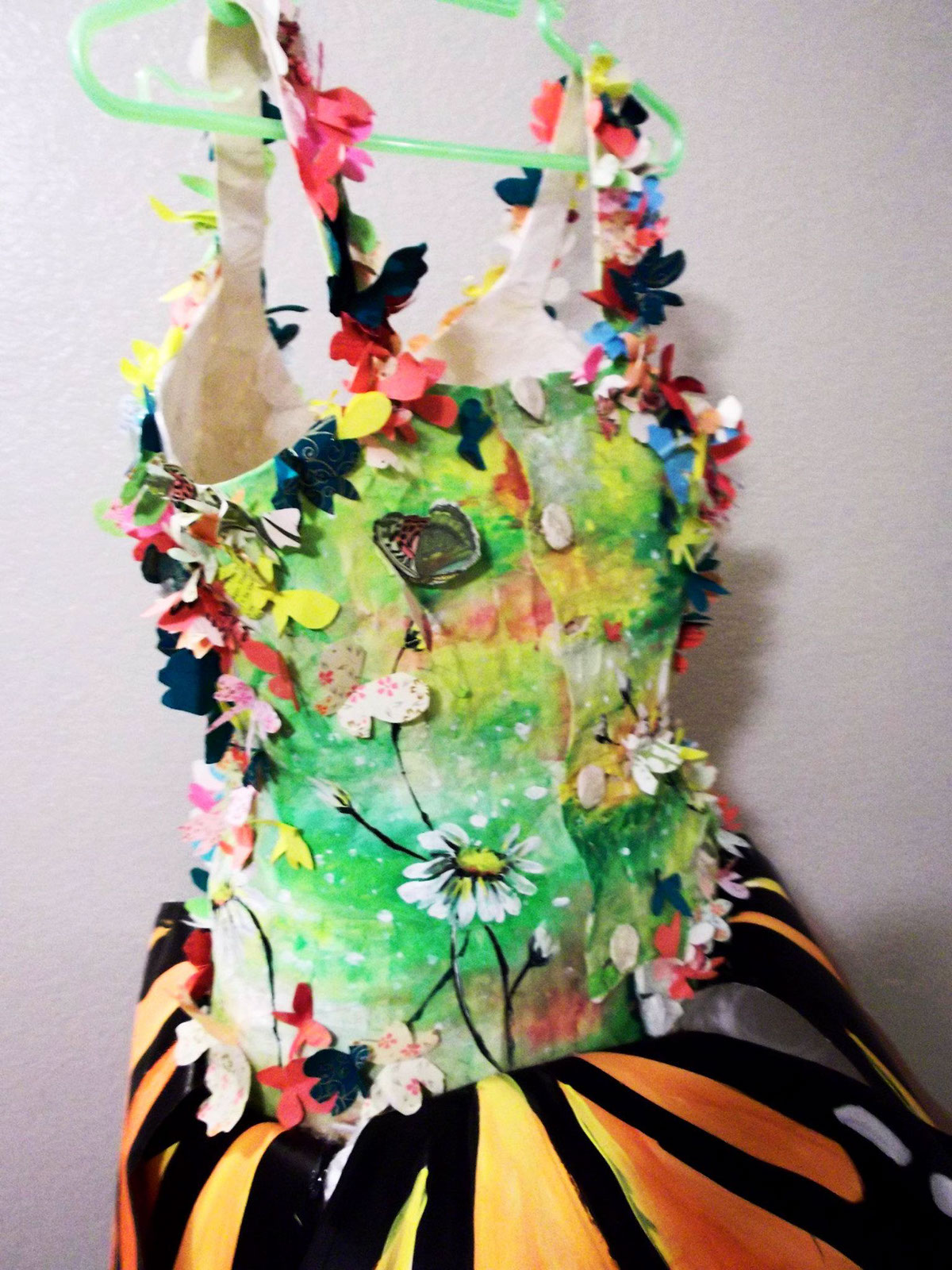 Fashion  butterfly paper scupture dress