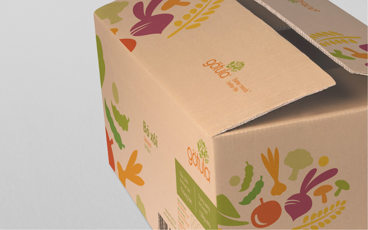 vegetable. paper bag box Packaging green grocer eco friendly