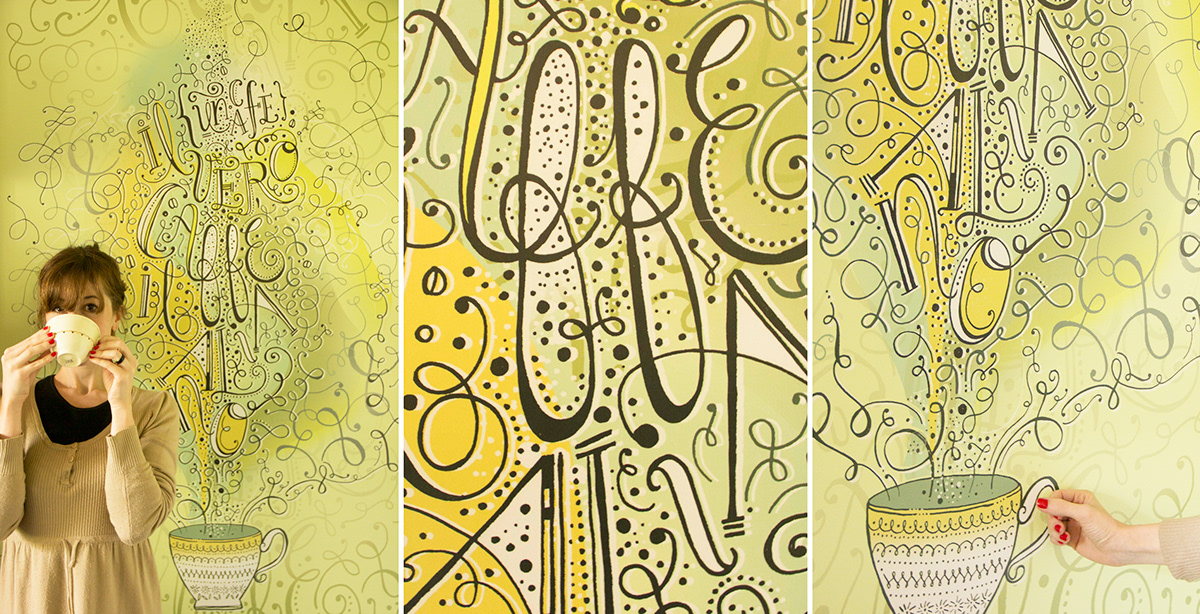 wallpaper carpintos kitchen cocina lettering Handlettering ilustracion draw