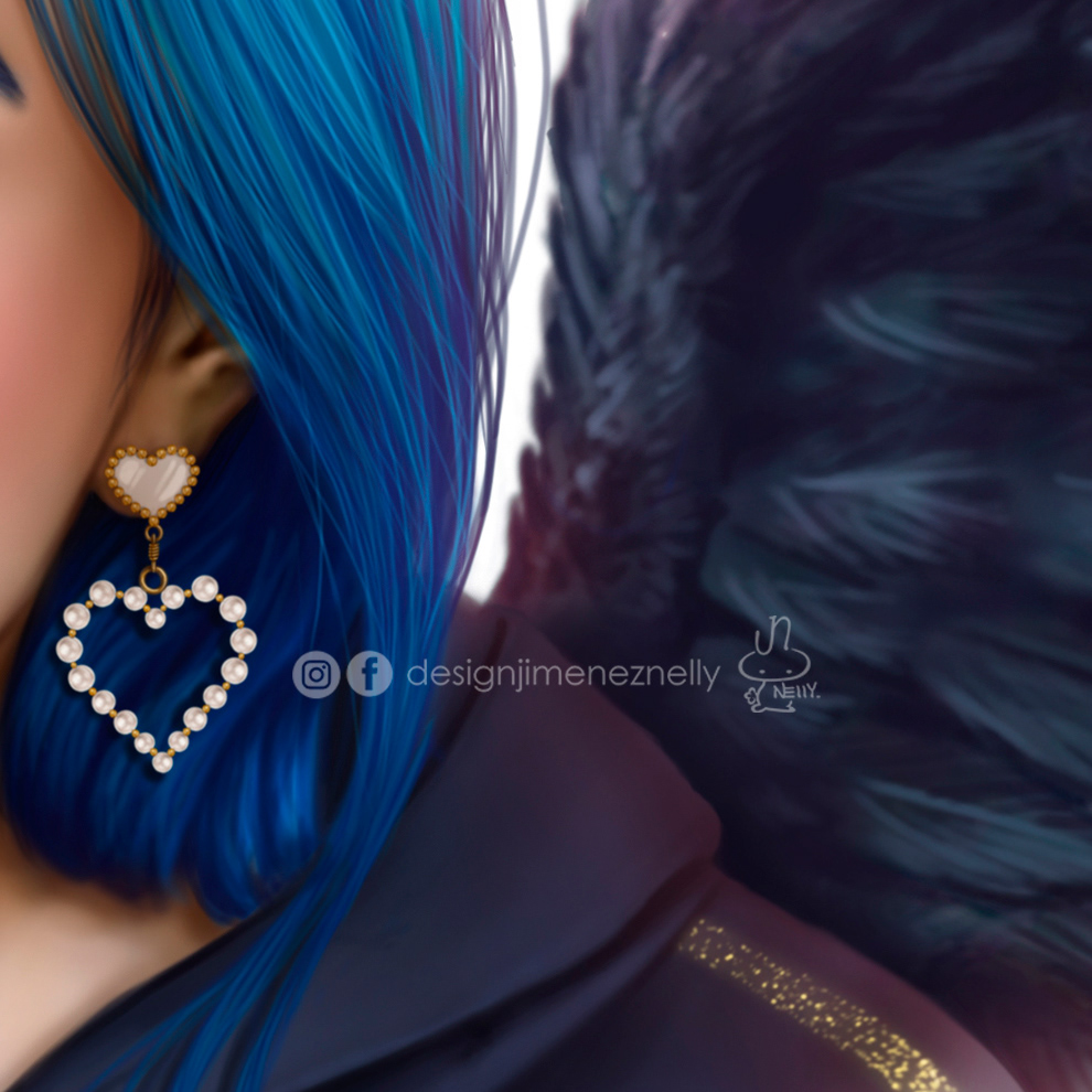 ravengirl digitalart DigitalIllustration digitalpainting jyundee portrait bluehair designnellyjimenez nellyjimenez nellyjimenezart