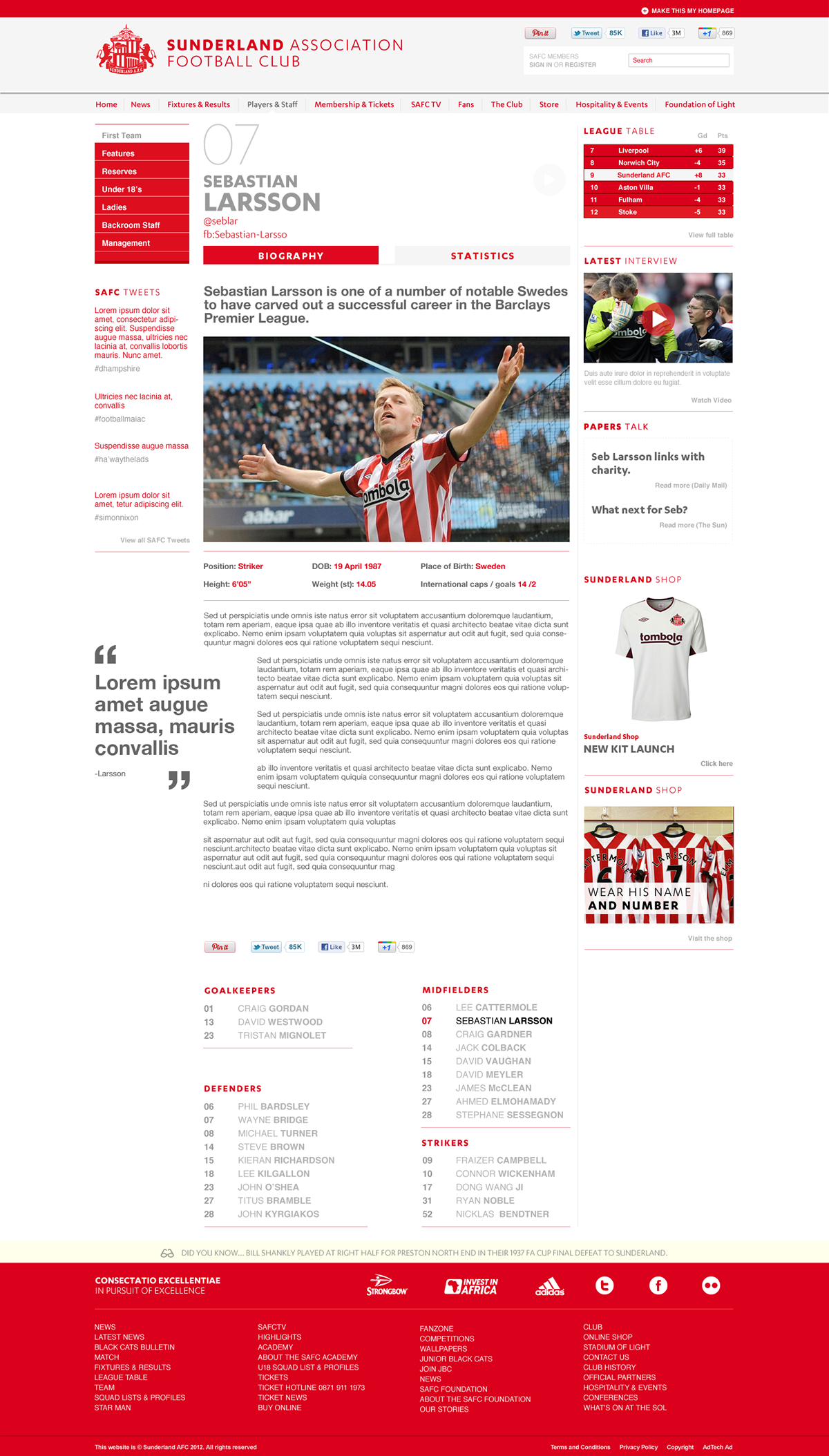 football  responsive sunderland  sunderland afc Website soccer Premier League