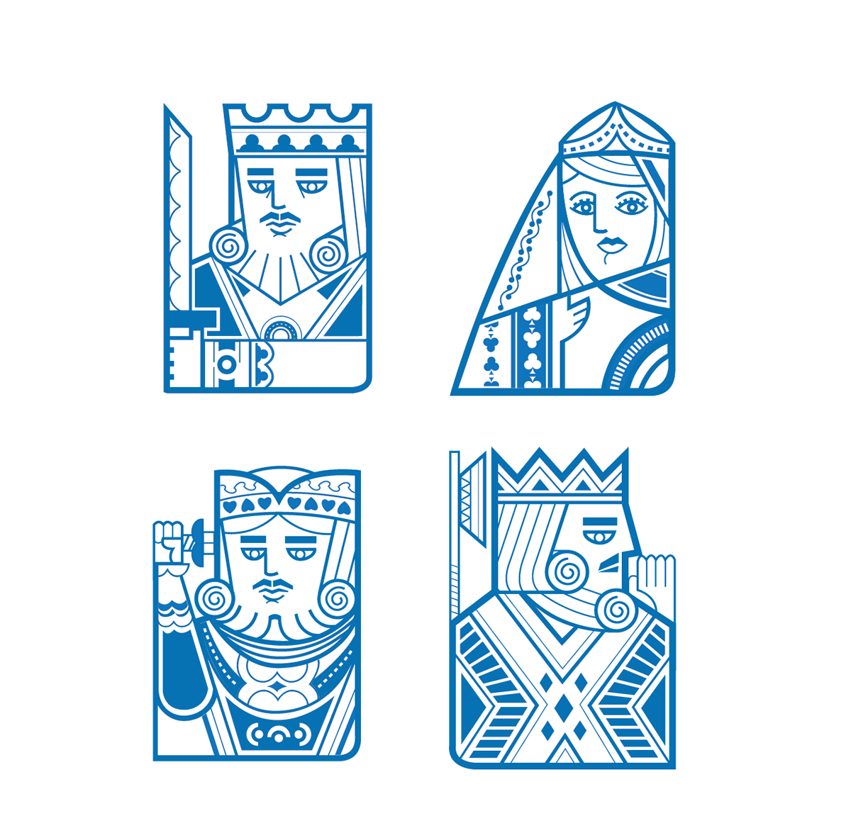Playing cards characters on Behance
