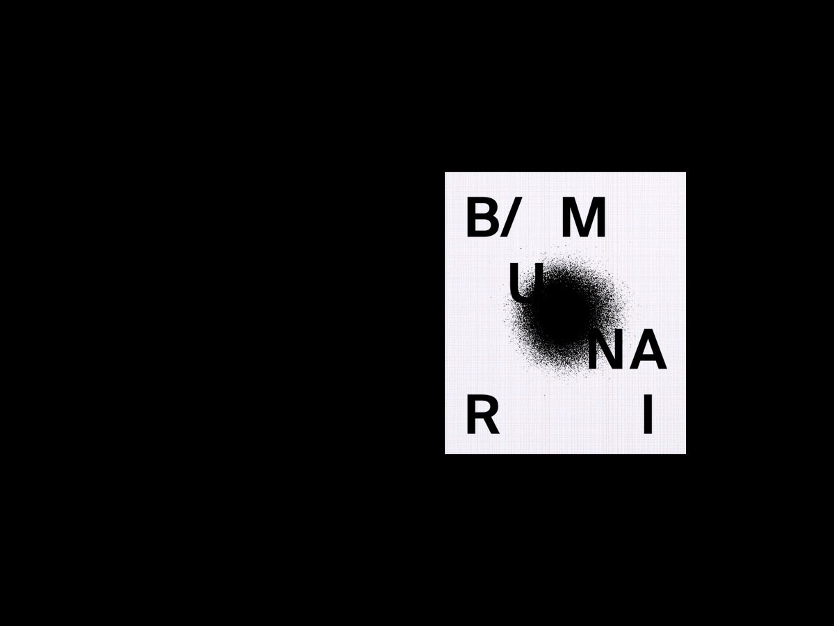 bruno munari brochure diptych monochrome black typo