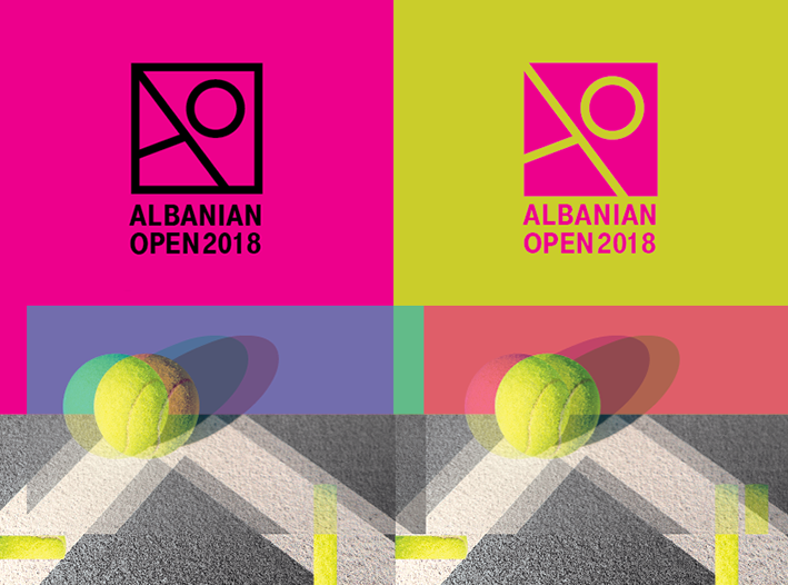 tennis Telekom graphic design  miles barolli ogilvy albanian open art direction  modern colors