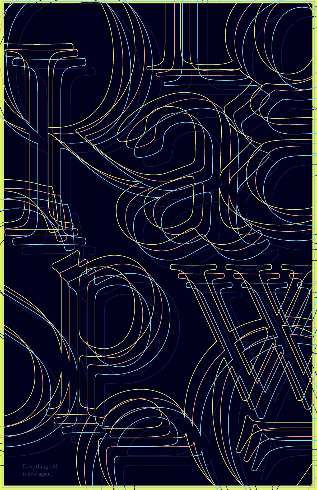 type specimen Poster Design typography   neon Garamond