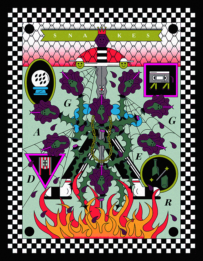snake dagger knight toxic poison fire poster gif