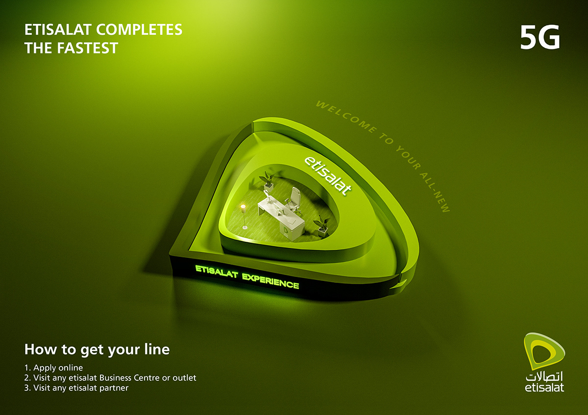 etisalat 5g Telecom 3D UAE