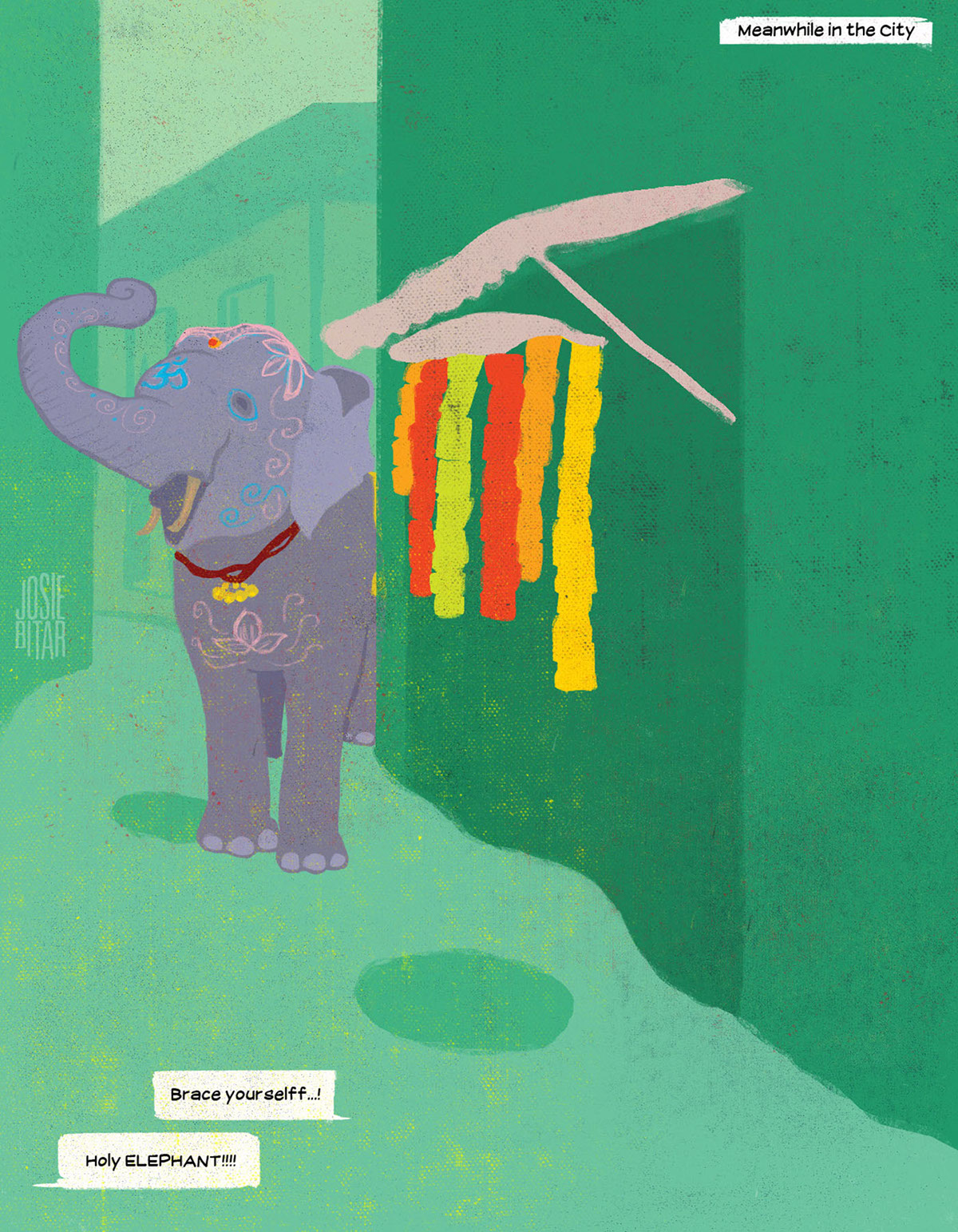 Unusual funny comics ironic dramatic disastrous Encounters Travel India trekking train hitchhiking elephant rain flood