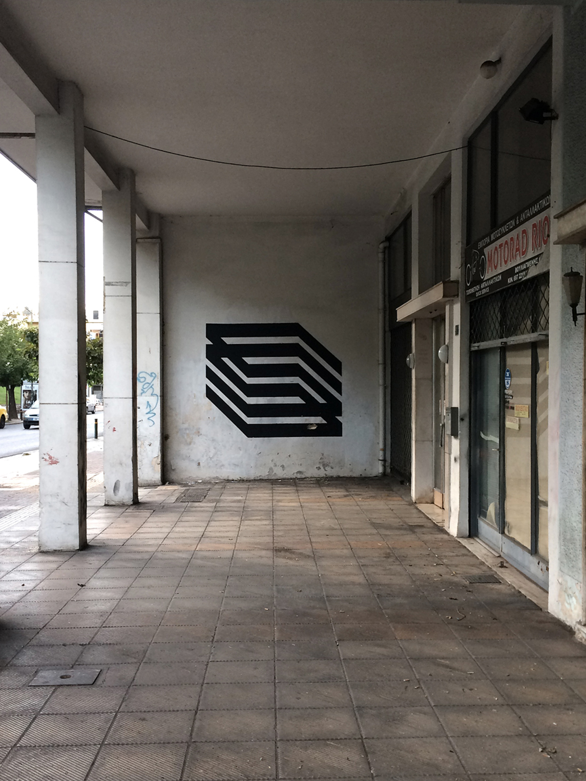 simek Mural geometry lines parallel Forms abstract shapes walls minimal