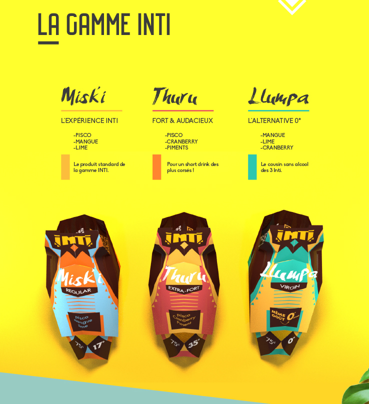 inti inca soleil Aperitif cocktail graphic design  jungle peruvian branding  3D Rendering
