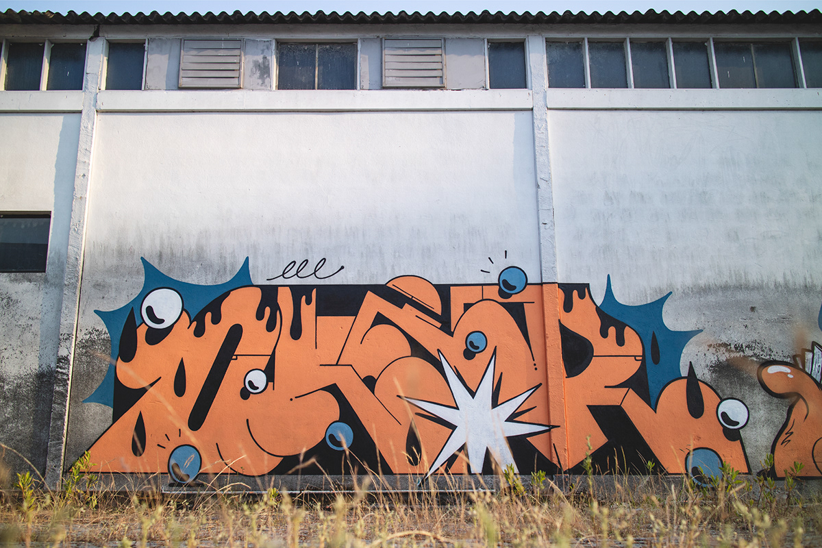 Graffiti walls Street letters type