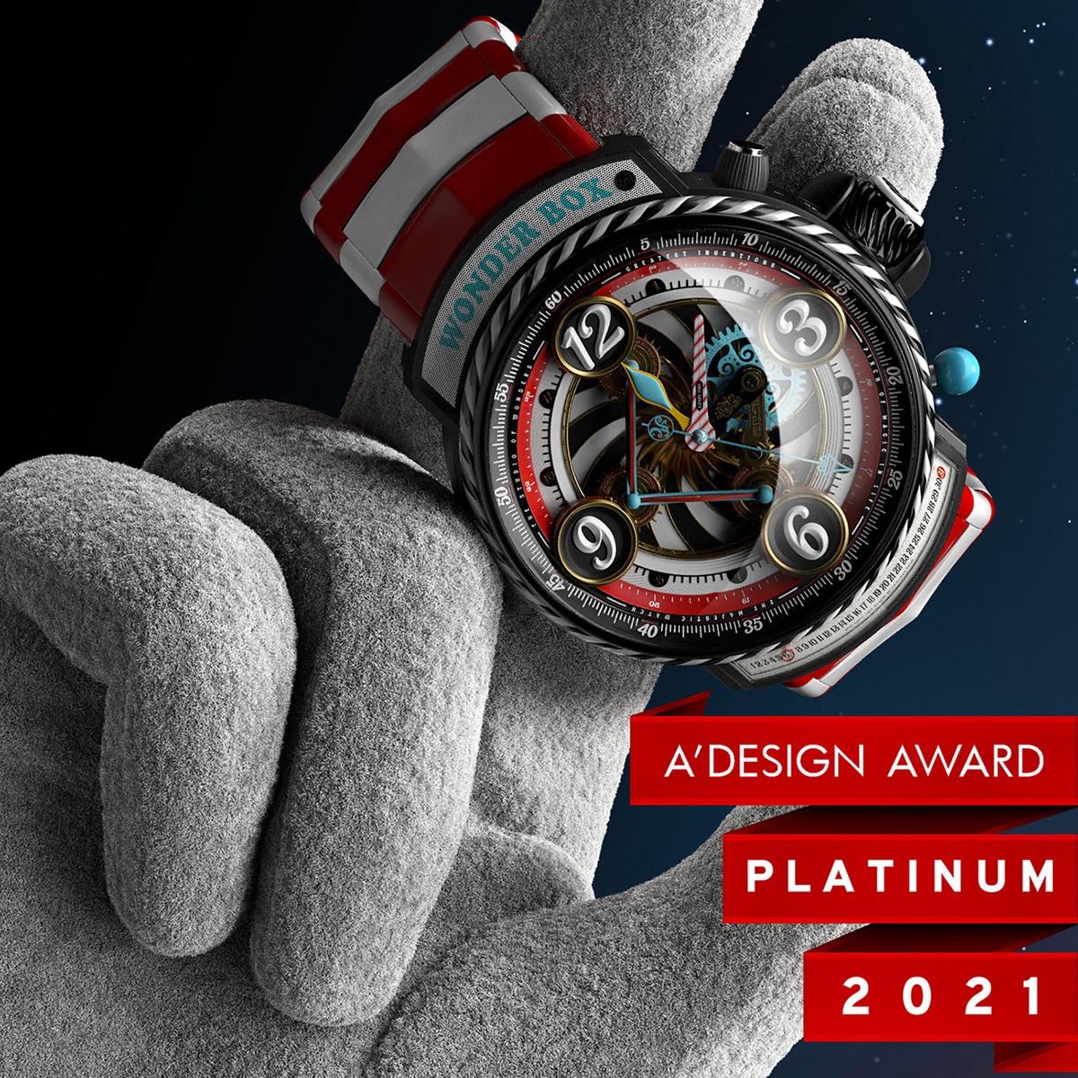 3D adesign andre award caputo CGI design Majestic Platinum watch