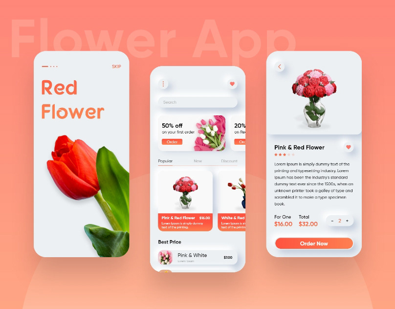 App Design Concept app development application Clear Concept Delivery App Design designers Flower app Flower Delivery App UI ux