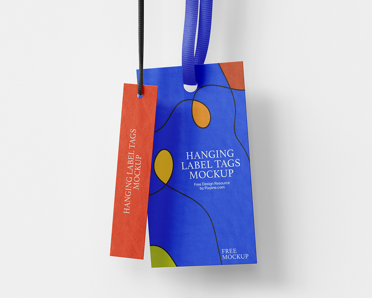 free hanging Label tags apparel free mockup  design branding  price tag psd template