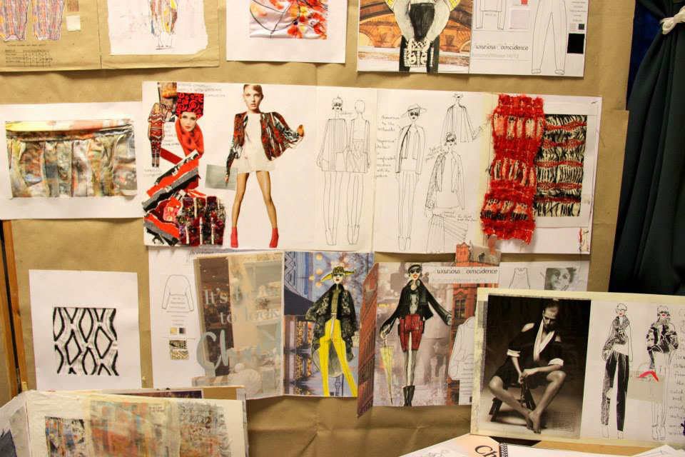 fashion design textile flat sketches moodboard 60s 70s colour textile manipulation styling  luxury aw14/15
