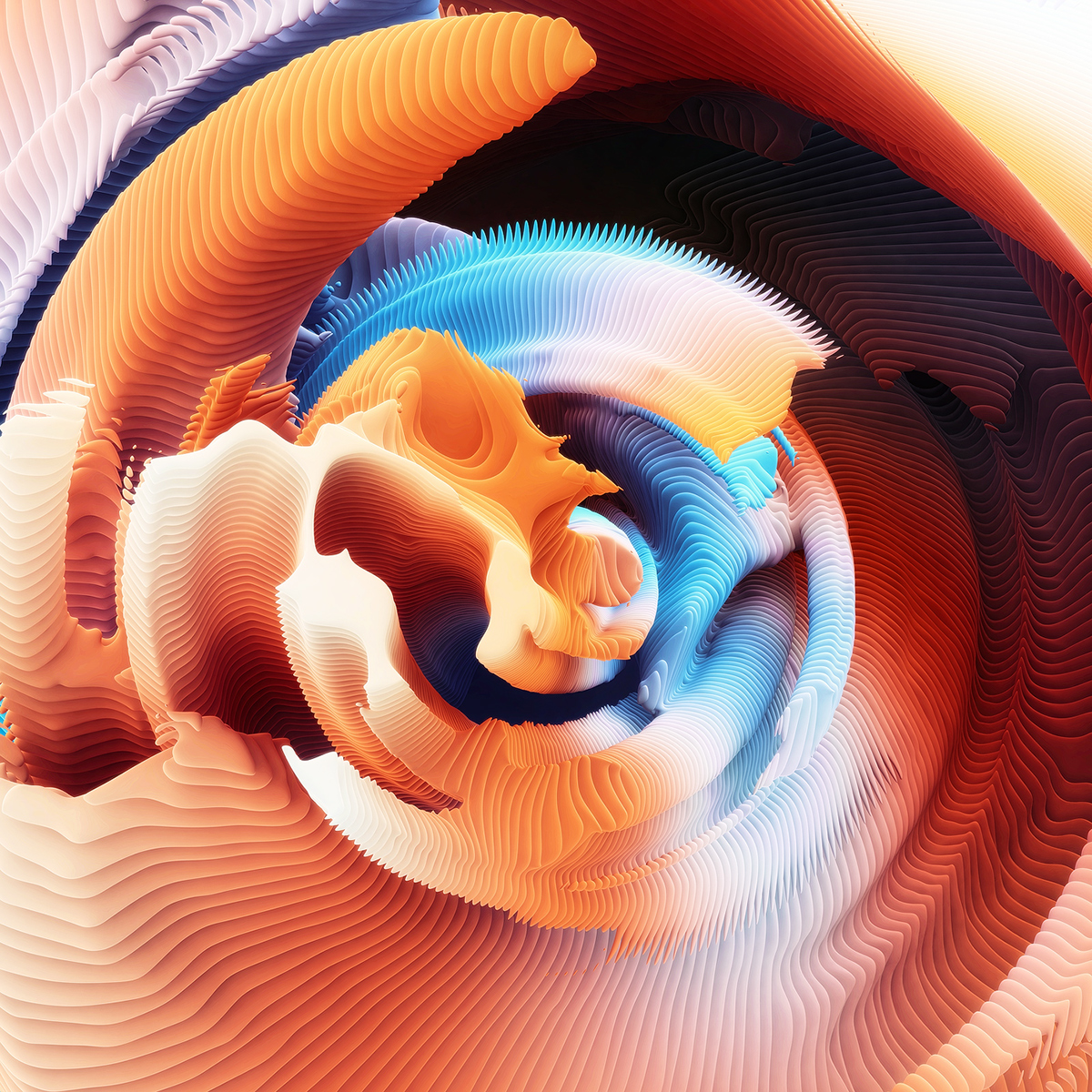 abstract color spirals Shells rythm Repetition spectrum gradient