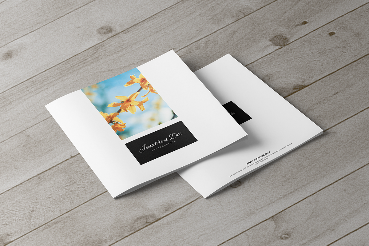black Booklet brochure clean CMYK creative customizable design elegant minimalistic modern Original portfolio print ready