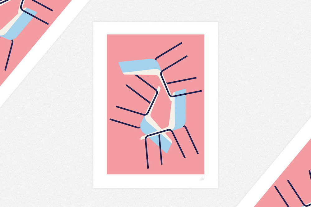 print pink color jerome masi poster flat design art artwork painting   Exhibition 