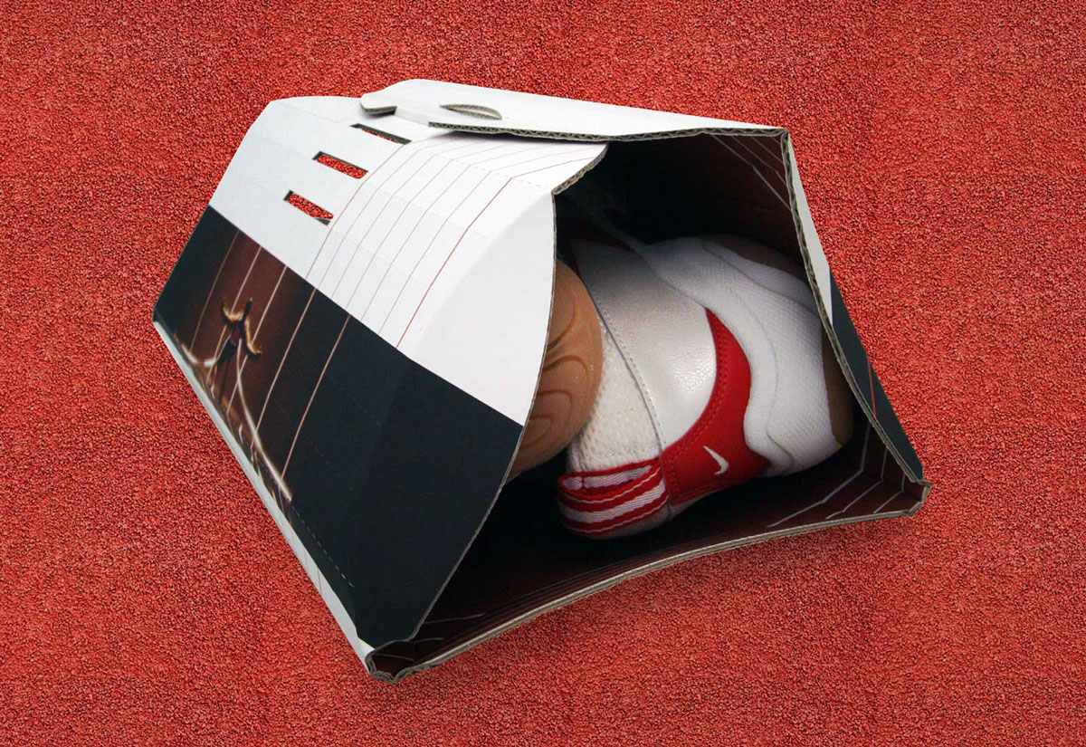 Adobe Portfolio Packaging shoebox graphic design  Performance sport shoe running carbdoard paper eco