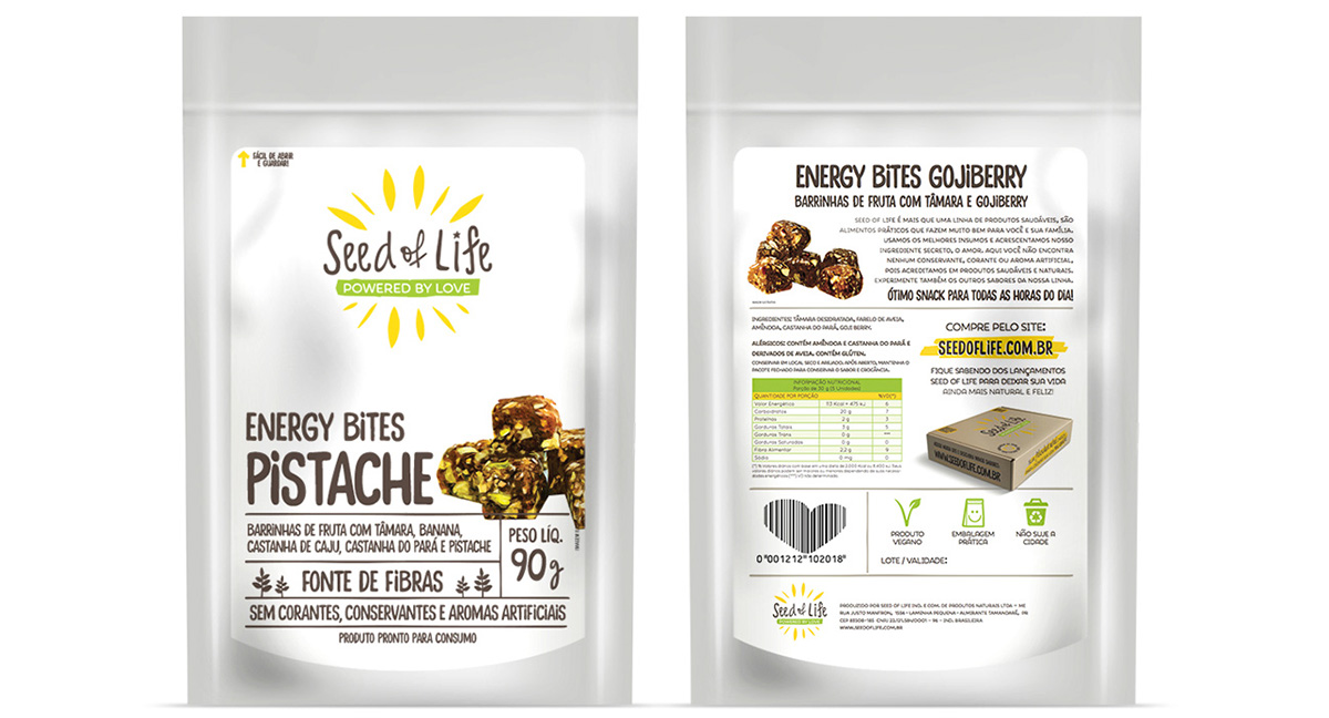 seed of life snacks saudável seed ID package logo Brazil Curitiba