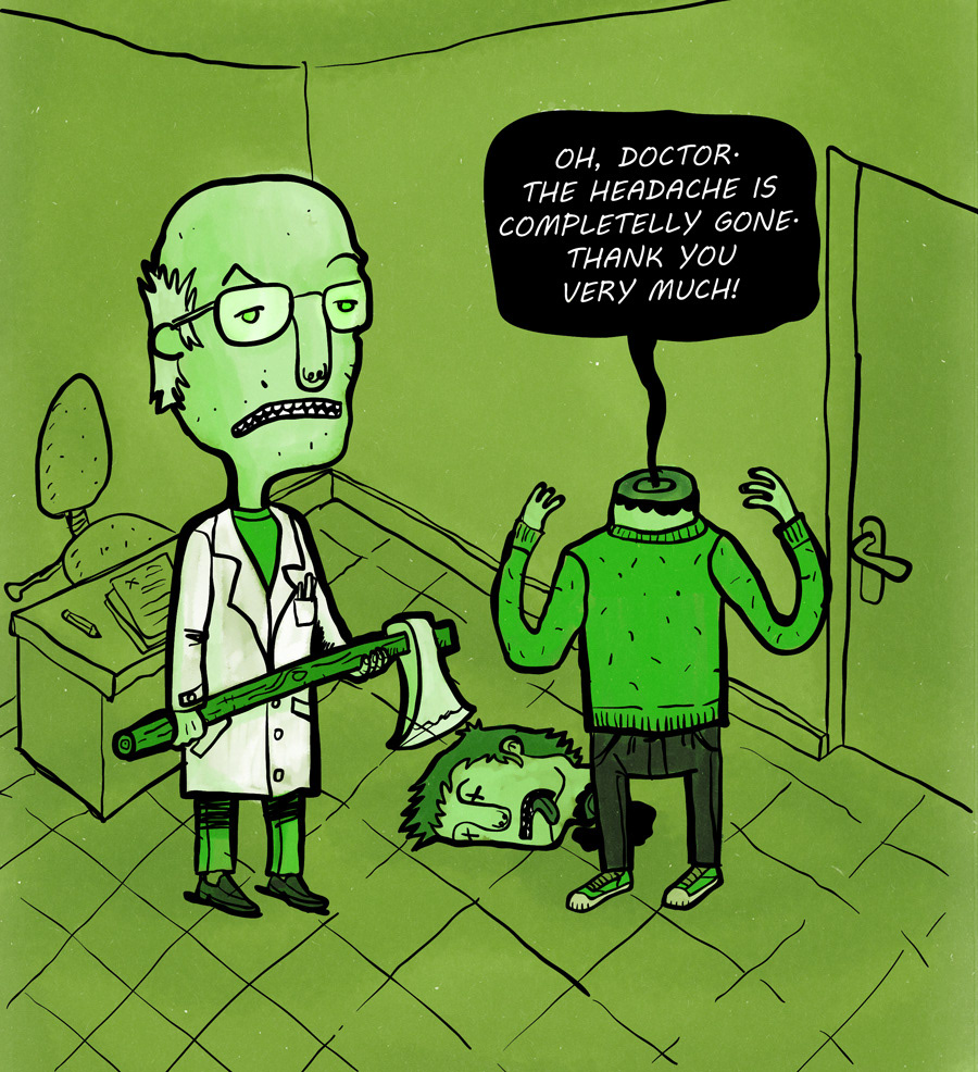 doctor headache miguel palomar Dolor de cabeza comic green