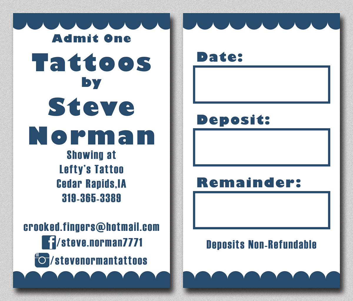 Ink And Art Tattoo Studio Appointment Cards  Zazzle  Tattoo studio Appointment  cards Art tattoo