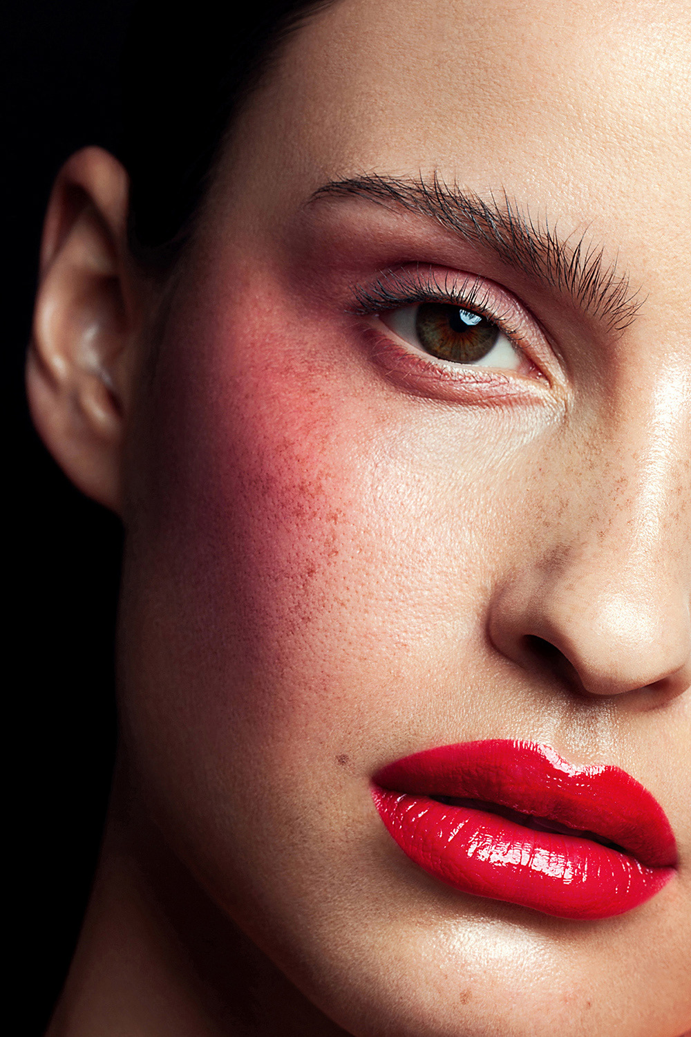 beauty Fashion  makeup dubai chernih mmg model editorial freckles retoucher
