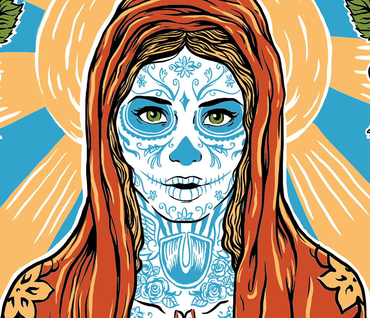 dead mexico shirt Clothing tattoo ink saint skate Mexican design skull catrina wacom photoshop draw